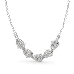 1.75 CTW Pear Lab Grown Diamond Curved Five Stone Pendant
