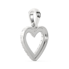 Classic Heart-Shaped Diamond Pendant Without Chain