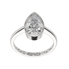 Pear Lab Diamond Bezel Solitaire Engagement Ring