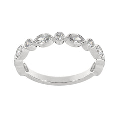 0.50 CTW Vintage-Inspired Marquise & Round Bezel Diamond Band