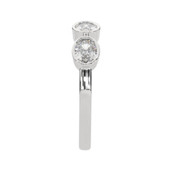 0.90 CTW Oval Bezel Half Eternity Ring