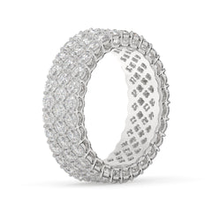 Triple Row Round Diamond Eternity Band