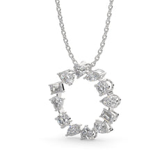 2.20 CTW Multi-Shape Lab Grown Diamond Circle Pendant