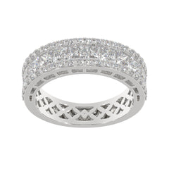2.00 CTW Princess & Round Diamond Crownline Wide Band