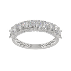 1.25 CTW Oval Diamond Two - Tier With Pave Accent Diamond Ring