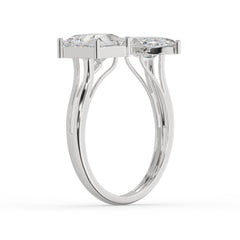 Two-Stone Marquise and Princess Cuts Lab Grown Diamond Engagement Ring