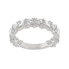 2.45 CTW Marquise & Round Diamond Floral Eternity Band