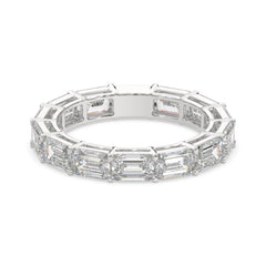 3.80 CTW Emerald Diamond East West Eternity Ring