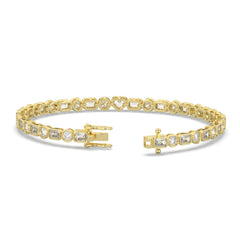 6.20 CTW Mixed-Cut Lab Grown Diamond Bezel Tennis Bracelet