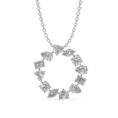 2.20 CTW Multi-Shape Lab Grown Diamond Circle Pendant
