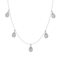 Pear Lab Grown Station Diamond Necklace