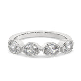 0.90 CTW Oval Bezel Half Eternity Ring