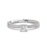 Pavé Split Shank Round-Cut Lab Grown Diamond Engagement Ring
