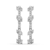 0.65 CTW Multi Lab Diamond Stunning Hoops Earrings
