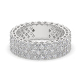 Triple Row Round Diamond Eternity Band