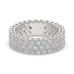 Triple Row Round Diamond Eternity Band