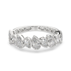 1.85 CTW Pear Diamond Bezel Eternity Ring