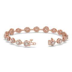 5.20 CTW Multishape Lab Grown Diamond Halo Tennis Bracelet