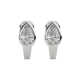 Pear Lab Grown Diamond Bezel Hoop Earring