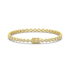 3.44 CTW Round Lab Diamond Classic Bezel Tennis Bracelet