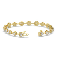 5.20 CTW Multishape Lab Grown Diamond Halo Tennis Bracelet