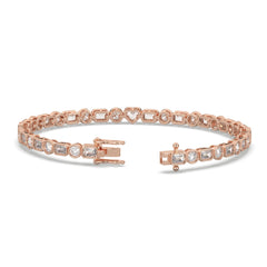 6.20 CTW Mixed-Cut Lab Grown Diamond Bezel Tennis Bracelet