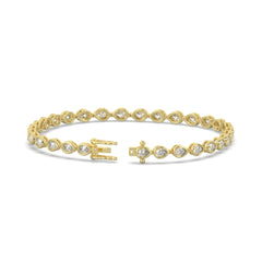 6.10 CTW Pear Lab Diamond Classic Bezel Tennis Bracelet
