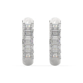 Vertical Emerald-Cut Lab Grown Diamond Bar Hoop Earrings