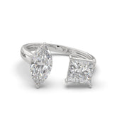 Two-Stone Marquise and Princess Cuts Lab Grown Diamond Engagement Ring