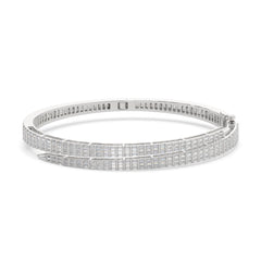 Double Row Baguette Diamond Bangle