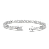 6.20 CTW Mixed-Cut Lab Grown Diamond Bezel Tennis Bracelet