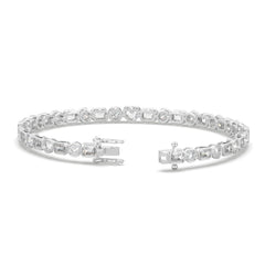 6.20 CTW Mixed-Cut Lab Grown Diamond Bezel Tennis Bracelet