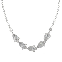 1.75 CTW Pear Lab Grown Diamond Curved Five Stone Pendant