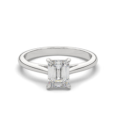 Classic Emerald Lab Grown Diamond Solitaire Engagement Ring
