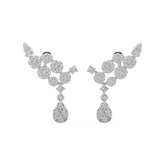1.65 CTW Lab Diamond Floral Cluster Diamond Drop Earrings