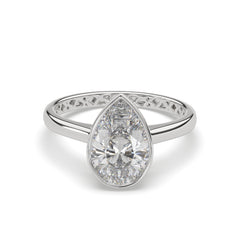 Pear Lab Diamond Bezel Solitaire Engagement Ring