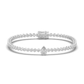3.25 CTW Delicate Pear Solitaire Lab Grown Diamond Bezel Tennis Bracelet