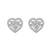 Heart-Cut Diamond Halo Stud Earrings