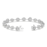 5.20 CTW Multishape Lab Grown Diamond Halo Tennis Bracelet