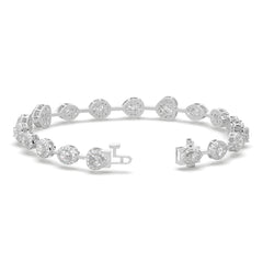 5.20 CTW Multishape Lab Grown Diamond Halo Tennis Bracelet