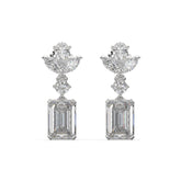 Marquise Cluster & Emerald Drop Diamond Earrings