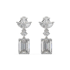 Marquise Cluster & Emerald Drop Diamond Earrings