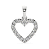 Classic Heart-Shaped Diamond Pendant Without Chain