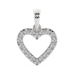Classic Heart-Shaped Diamond Pendant Without Chain