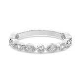 0.50 CTW Vintage-Inspired Marquise & Round Bezel Diamond Band