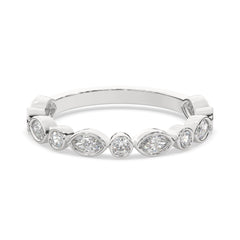 0.50 CTW Vintage-Inspired Marquise & Round Bezel Diamond Band