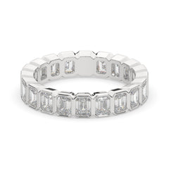 2.25 CTW Emerald Bezel Eternity Ring