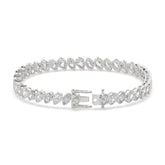 Alternating Marquise & Pear Bezel Lab Grown Diamond Tennis Bracelet