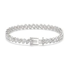 Alternating Marquise & Pear Bezel Lab Grown Diamond Tennis Bracelet