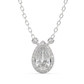 0.80 CTW Pear Lab Grown Diamond Halo Pendant